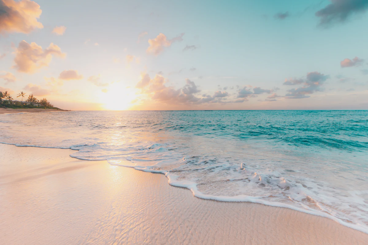 Beachfront setting for a destination wedding